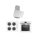 Silverline Beyaz Cam Ankastre Set - BO6502W02 Fırın, CS5700E6W01 Ocak, 3481 Flam 60 cm Davlumbaz