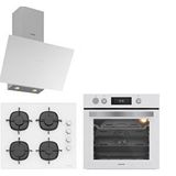 Silverline Beyaz Cam Ankastre Set Bo65p4w01-cs5700e6w01-3481 Flam Beyaz (buhar Ve Airfryer Özellikli Fırın) Gri