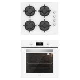Silverline BO6502W01 - CS5343W01 Beyaz Cam Ankastre Set