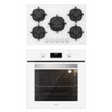 Silverline BO6502W02 - CS5365W01 Beyaz Cam Ankastre Set