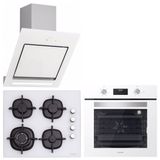 Silverline BO6502W02 CS5429W01 3261 Andromeda 60 cm Beyaz Cam Ankastre Set