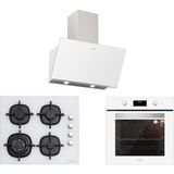Silverline BO6502W02 CS5429W01 3457 Soho 60 cm Beyaz Cam Ankastre Set