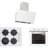 Silverline BO6503W01 CS5429W01 3457 Soho 60 cm Beyaz Cam Ankastre Set