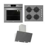 Silverline BO6504S01 - CS5335S01 - 3457 Soho 60 3'lü Gri Ankastre Set