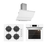 Silverline BO6504W01 - CS5343W01 - 3420 Classy 60 Beyaz Cam Ankastre Set