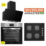 Silverline BO6504X0101 - CS5629B01 - 3457 Soho Siyah 3'lü Cam Ankastre Set