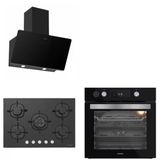 Silverline Buhar Destekli + Airfryer 3457 Soho - Cs5365b01 Woklu - Bo65p4b01 Siyah Cam Ankastre Set