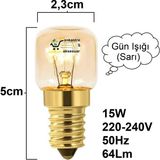 Silverline Esty Luno Ankastre Fırın Lambası 15W Sarı 300°C Isıya Dayanıklı Ampul Işık E14 Lamba