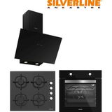 Silverline Flam 3481 - CS5335B02 - B06501B01 Siyah Cam Ankastre Set