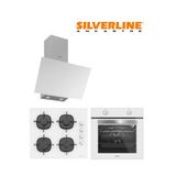 Silverline Flam 3481 - CS5335W02 - B06501W01 Beyaz Cam Ankastre Set