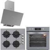 Silverline Gri Cam Ankastre Set BO65P4S01-CS5700E6S01-3481 A Enerji Sınıfı Modern Tasarım Fırın