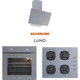 Silverline Luno Ankastre Gri Cam Set (Turbo Fırın-Dokunmatik Davlumbaz )