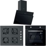 Silverline Luno F6501B02 - L3462B - L335B01 Siyah Ankastre Set