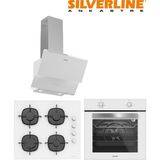 Silverline Oslo 3490 - CS5335W02 - B06501W01 Beyaz Cam Ankastre Set