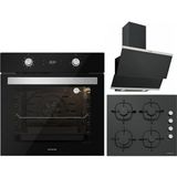 Silverline Siyah Ankastre Set Classy Siyah 60 cm Davlumbaz - CS5335B01 Siyah Ankastre Ocak - B06504B01 Siyah Ankastre Fırın