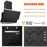 Silverline Siyah Cam Ankastre Set 3420 A++ Enerji Sınıfı 60 cm Gazlı Ocak ve Fırın - Beyaz