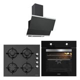 Silverline Siyah Cam Ankastre Set 3420 Classy Siyah Davlumbaz A Enerji Sınıfı Modern Tasarım CS5349B01 Ocak - BO65E1B01 Fırın