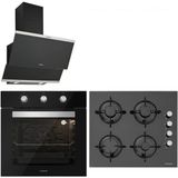 Silverline Siyah Cam Ankastre Set 3420 - CS5335B01 Modern Tasarım 8 Fonksiyon Enerji Sınıfı D BO6503B01