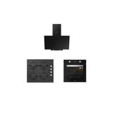 Silverline Siyah Cam Ankastre Set (3481 Flam 60+cs5335b02+bo6502b02)