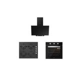 Silverline Siyah Cam Ankastre Set (3481 Flam 60+cs5335b02+bo6503b01)