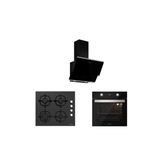 Silverline Siyah Cam Ankastre Set (3490 Oslo 60+Cs5343b01+Bo6504b01)