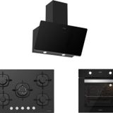 Silverline Siyah Cam Ankastre Set 5 Yıl Garanti (3457 Soho 60+Cs5365B01+Bo6502B02)