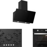 Silverline Siyah Cam Ankastre Set 5 Yıl Garanti (3457 Soho 60+Cs5365B01+Bo6504B01)