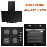 Silverline Siyah Cam Ankastre Set BO65P4B01-CS5629B01-3481 Flam (Buhar ve Airfryer Özellikli Fırın)