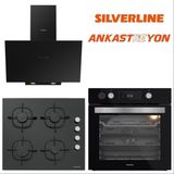 Silverline Siyah Cam Ankastre Set BO65P4B01-CS5700E6B01-3481 Flam Siyah (Buhar ve Airfryer Özellikli Fırın