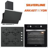 Silverline Siyahcam Ankastre Set BO65P4B01-CS5700E6B01-3420 Classy (Buhar ve Airfryer Özellikli Fırın)