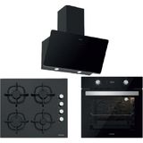 Silverline Soho 60CM Davlumbaz - CS5343B01 Gazlı Ocak ve BO6504B01 Fırın Siyah Enerji Sınıfı A