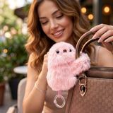 Silveryrose Store Mirumi Peluş Çanta Süsü – Ses Inceleyen & Hareketli Interaktif Çanta Aksesuarı - 01P-Pembe