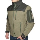 Silyon Askeri Giyim Erkek Haki Askeri Taktik Polar Mont Softshell Omuz Detaylı Fermuarlı Outdoor Ceket - XL