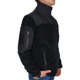 Silyon Askeri Giyim Erkek Siyah Askeri Taktik Polar Mont Softshell Omuz Detaylı Fermuarlı Outdoor Ceket