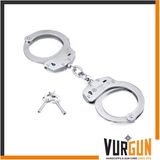 Silyon Askeri Giyim Vurgun Çift Anahtarlı Paslanmaz Çelik Kelepçe Polis Kelepçesi - Standart - Gümüş