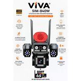 Sım-840W 4 Kameralı Güvenlik Kamerası 12Mp Wifi Ptz Aı Hareket Takipli Renkli Gece Görüşlü Ip Kamera +64Gb Hafıza Kart Dahil