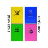 Sim Enjoy A4 72 Yaprak Plastik Kapak Spiralli Defter 2 Kareli + 2 Çizgili