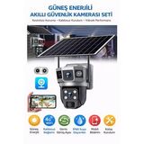 Sım Kartlı 4G Çift Kameralı Güneş Enerjili Güvenlik Kamerası Ip66 360 Mobil Bildirimli