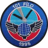 Sim Nakış 101. Filo nakış işleme arma patch peç 9×9 cm