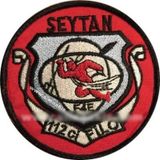 Sim Nakış 112. Filo şeytan nakış işleme arma patch peç 9×9 cm