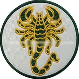 Sim Nakış Akrep nakış işleme arma patch yeşil peç 8×8 cm