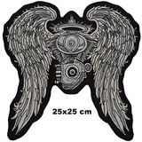 Sim Nakış Motorcu motor kanatları nakış işleme arma patch peç 25×25 cm