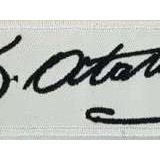 Sim Nakış Mustafa Kemal Atatürk imzalı nakış işleme arma patch peç 10x3,5 cm beyaz