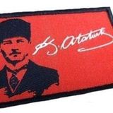 Sim Nakış Mustafa Kemal Atatürk imzalı nakış işleme arma patch peç 9x6 cm