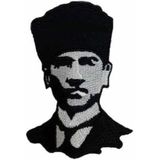 Sim Nakış Mustafa Kemal Atatürk nakış işleme arma patch 8x5,5 cm