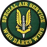 Sim Nakış Special air service who dares wins yeşil nakış işleme arma patch 9×9 cm