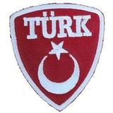 Sim Nakış Türk Bayrak nakış işleme arma patch peç 5,5×6 cm kırmızı