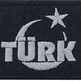 Sim Nakış Türk Bayrak nakış işleme arma patch peç 6×8 cm siyah