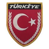 Sim Nakış Türk Bayrak Nakış Işleme Arma Patch Peç 8×9,5 cm