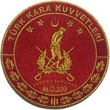 Sim Nakış Türk kara kuvvetleri nakış işleme arma patch peç 9.5×9.5 cm